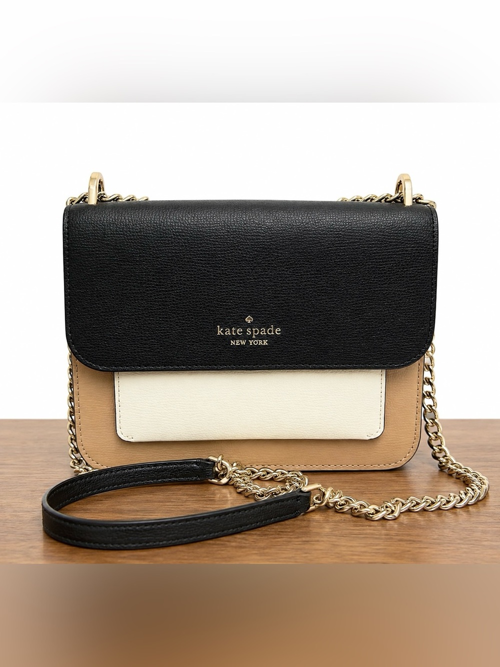 Kate Spade Remi Color-Block Flap Chain Crossbody Box Bag
Neutral Beige